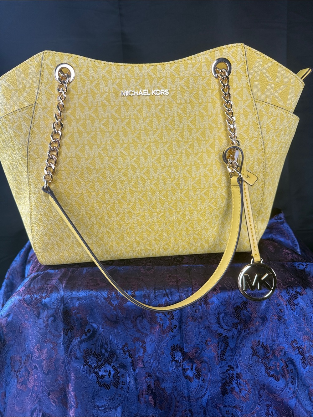 Michael Kors Yellow Logo Chain-Handle Tote